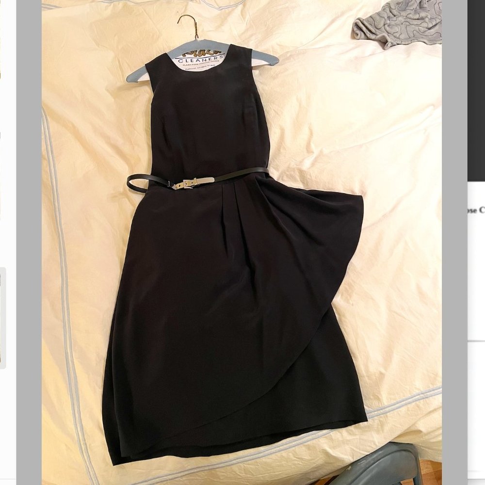 Michael Kors belted black silk dress